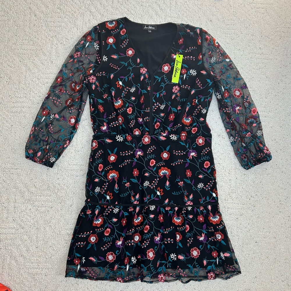 Sam Edelman Embroidered Long Sleeve Dress Size 12